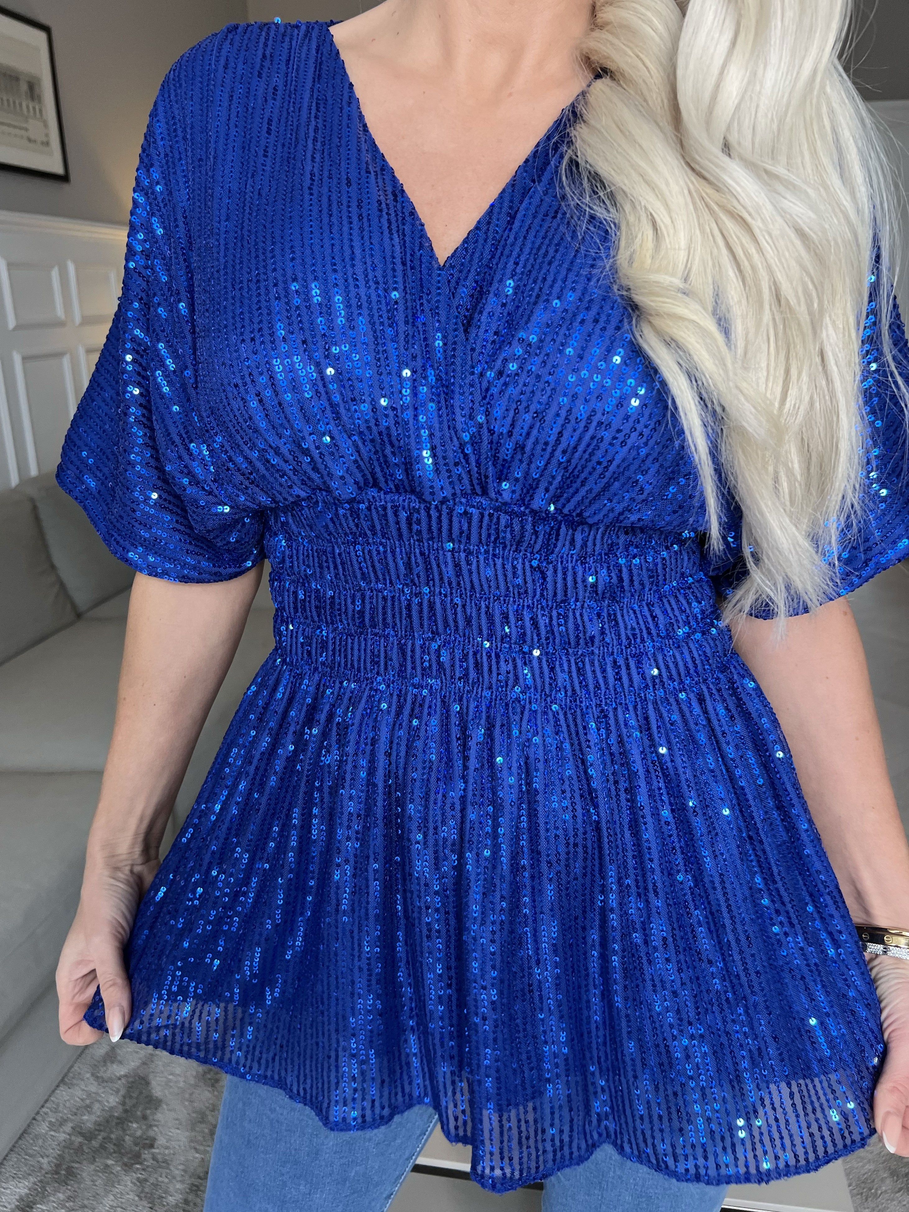 Pams Glitter Shirt - Söt tunika med smock och paljetter